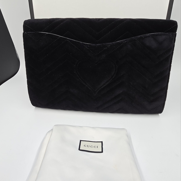 Gucci Marmont Large Velvet Clutch - Picture 6 of 14